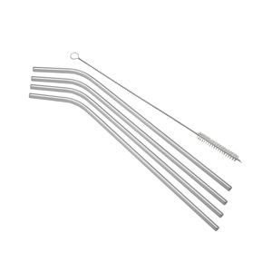 CJ 4 CANUDOS DE AÇO INOX C/1 ESCOVA P/ LAVAR 21cm