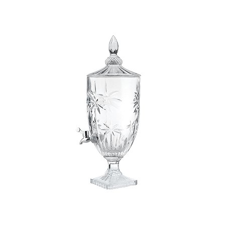 DISPENSER DE CRISTAL ECOLÓGICO C/PÉ E TAMPA PALM TREE 4l