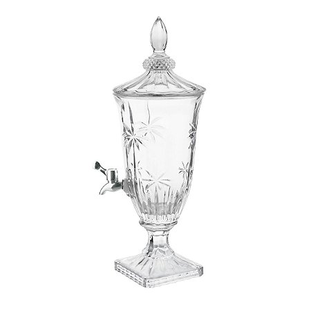 DISPENSER DE CRISTAL ECOLÓGICO C/PÉ E TAMPA PALM TREE 2l