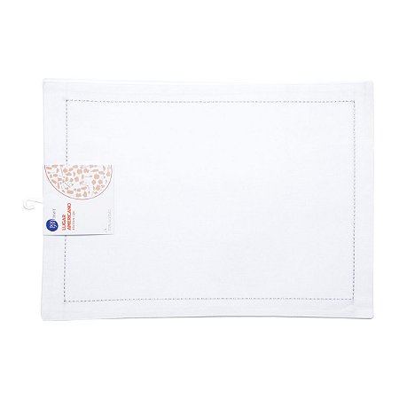 JOGO AMERICANO 2PC ALGODÃO BRANCO/PRATEADO 45x33cm