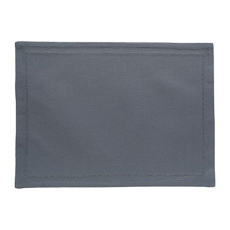 JOGO AMERICANO 2PC PONTO AJOUR ALGODÃO CINZA ESCURO 45x33cm