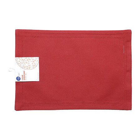 JOGO AMERICANO 2PC PONTO AJOUR ALGODÃO VERMELHO 45x33cm