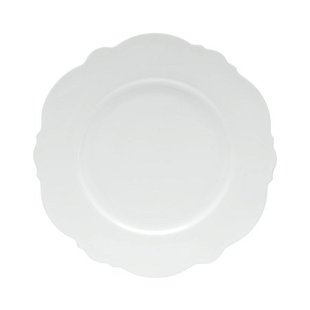 CJ 6 PRATOS P/SOBREMESA DE PORCELANA BRANCO 21cm