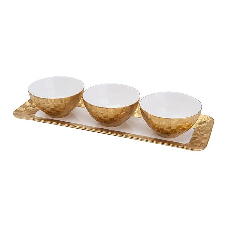 CJ 6 PRATOS SOBREMESA DE PORCELANA C/BORDA PRATEADA MARROCOS 19cm