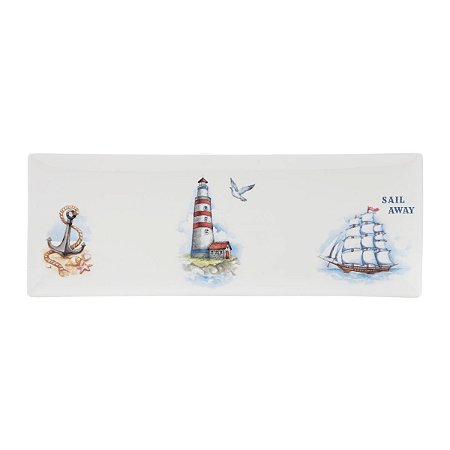 PRATO RETANGULAR DE PORCELANA BOAT 35,5x12,8cm