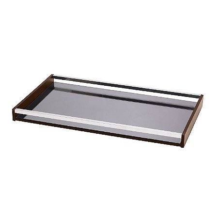BANDEJA DE MADEIRA C/ESPELHO THIN 60x35x4,5cm
