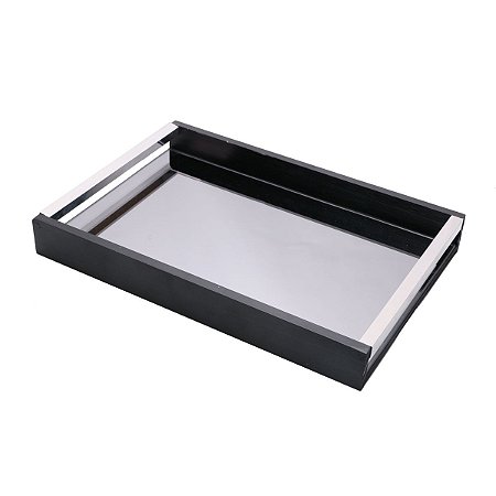 BANDEJA 23X15X4,5cm C/ESPELHO BLACK