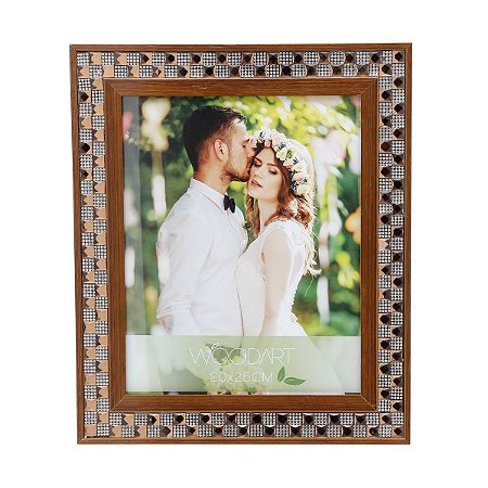 PORTA-RETRATO DE MADEIRA DIAMOND MARROM 10x15cm