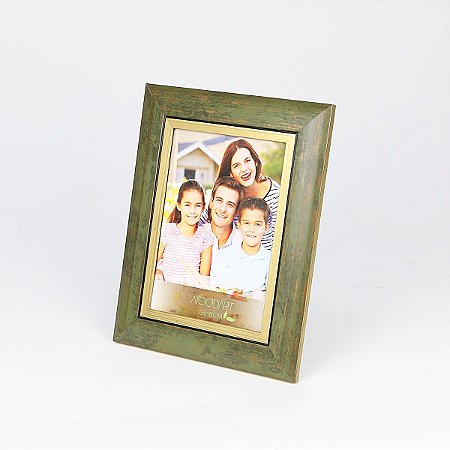 PORTA-RETRATO DE MADEIRA FRISO VERDE 13x18cm