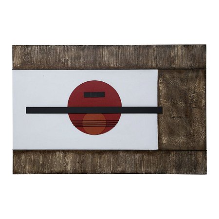 PAINEL ABSTRATO DE MADEIRA GEOMETRIC 120X80X4cm