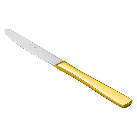 (DZ) FACA DE MESA PVD DOURADO PISA
