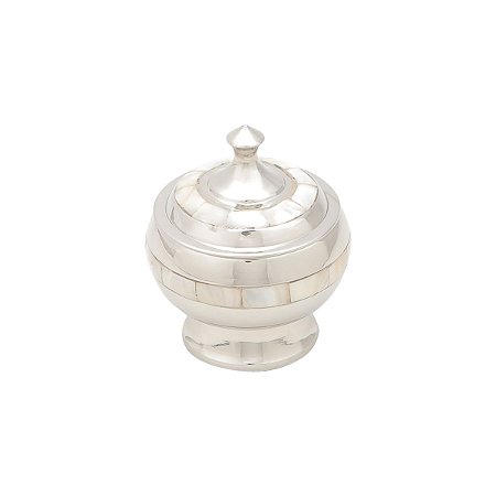 PORTA JOIA LATÃO COM MADRE PÉROLA 7,5 CM