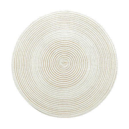 LUGAR AMERICANO DE POLIÉSTER BRANCO E PRATA 38cm