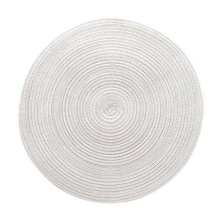 LUGAR AMERICANO DE POLIÉSTER ROSA E BRANCO 38cm