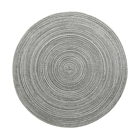 LUGAR AMERICANO DE POLIÉSTER PRETO/CINZA 38cm