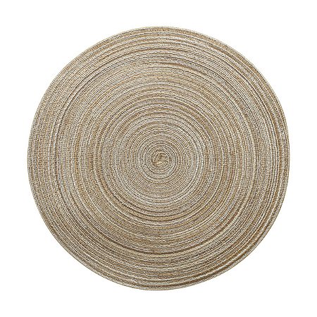 LUGAR AMERICANO DE POLIÉSTER MARROM E DOURADO 38cm