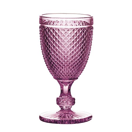 CJ 6 PC TAÇA P/VINHO DE VIDRO BICO DE JACA LILÁS 235 ML