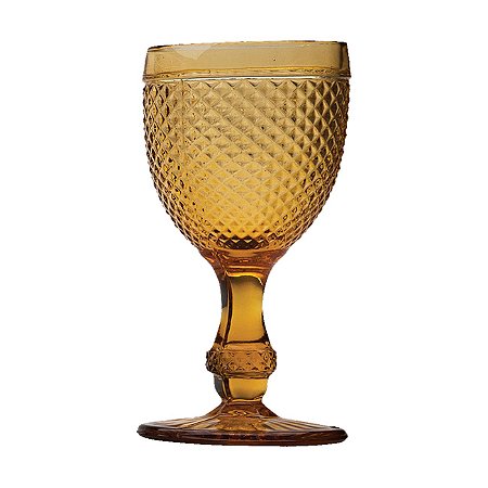 CJ 6PC TAÇA P/VINHO DE VIDRO SODO-CÁLCICO BICO DE JACA AMBAR