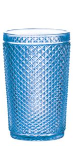 CJ 6PC COPO ALTO VIDRO SODO-CÁLCICO BICO DE JACA AZUL 355ML