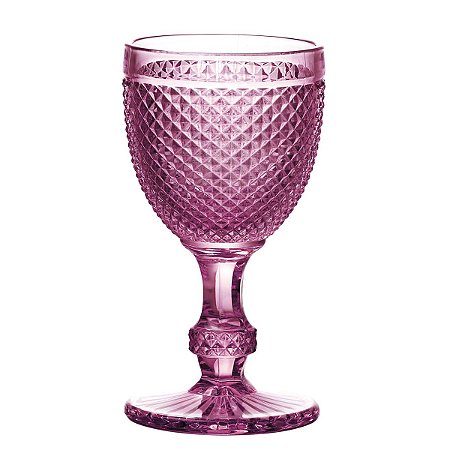 CJ 6PC TAÇA P/AGUA DE VIDRO BICO DE JACA LILÁS 255 ML