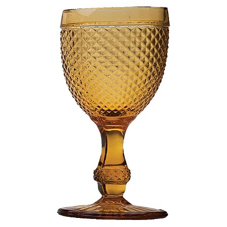 CJ 6PC TAÇA P/AGUA DE VIDRO SODO-CÁLCICO BICO DE JACA AMBAR