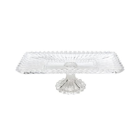 PRATO DE CRISTAL P/BOLO GENEVA 38X17,5X12cm