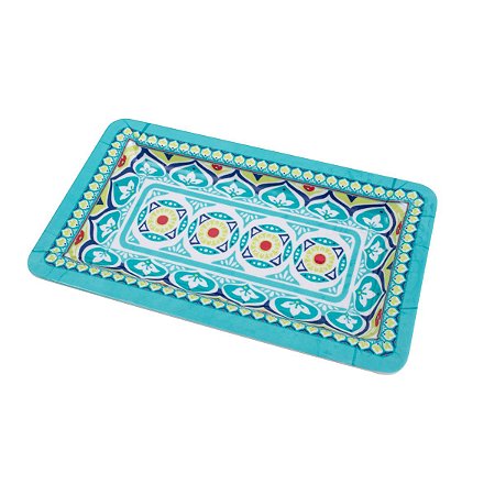 BANDEJA DE MELAMINA RETANGULAR MANDALA 35X21cm