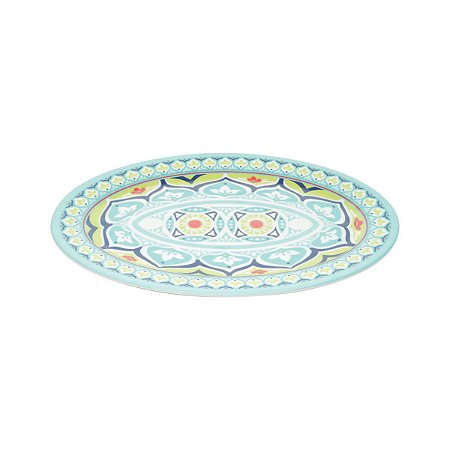 BANDEJA OVAL DE MELAMINA MANDALA 40,5X28X1,5cm
