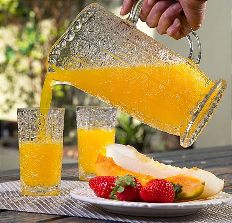 CJ JARRA 1,380L E 6 COPOS DE VIDRO STARRY 260ML