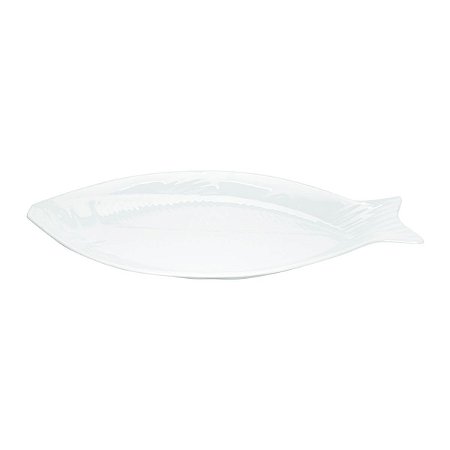 TRAVESSA DE MELAMINA PEIXE BRANCA 59X28,5X5cm