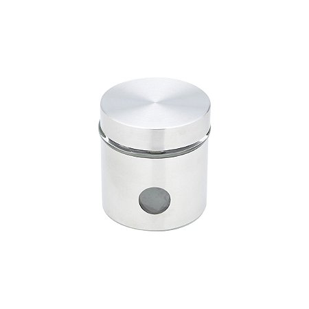 PORTA MANTIMENTO DE AÇO INOX E VIDRO 11,5X12,5CM