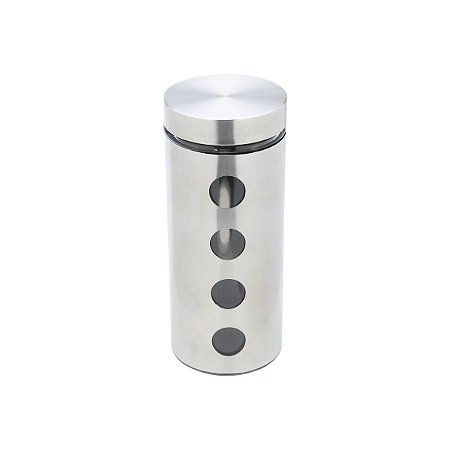 PORTA MANTIMENTO DE AÇO INOX E VIDRO 11,5X27CM