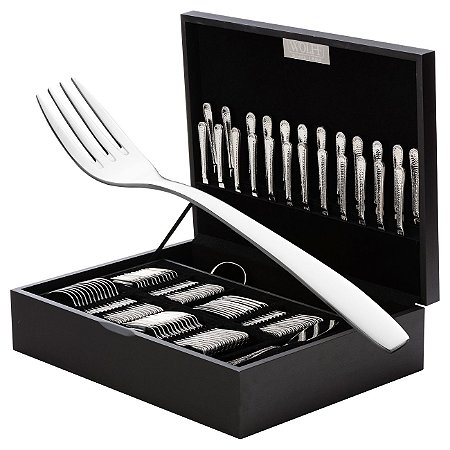 FAQUEIRO 102PC DE AÇO INOX C/ESTOJO DE MADEIRA LONDON