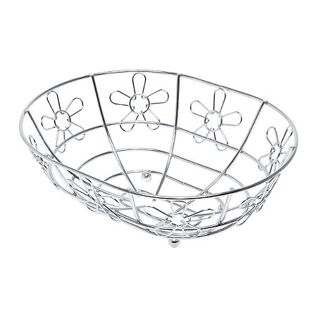 CENTRO DE MESA OVAL FLOR CROMADA