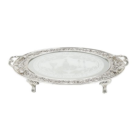 BANDEJA JUDAICA P/PÃO OVAL 48X26,5X8,2CM