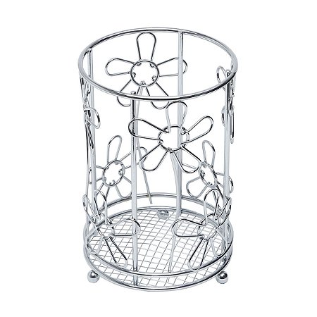 PORTA TALHER CROMADO FLOR