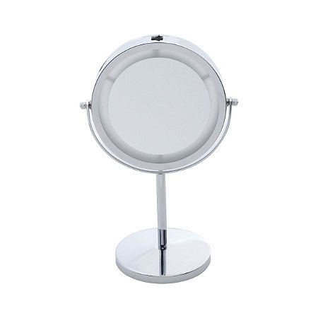 ESPELHO DUPLO P/ BANHEIRO COM LED DE FERRO CROMADO