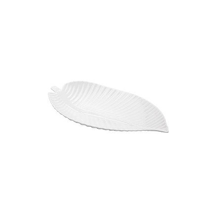 TRAVESSA DE PORCELANA FOLHA 45,5X25X5cm