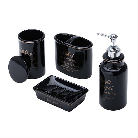 JG 4PC P/BANHEIRO DE CERÂMICA ROYAL PRETO