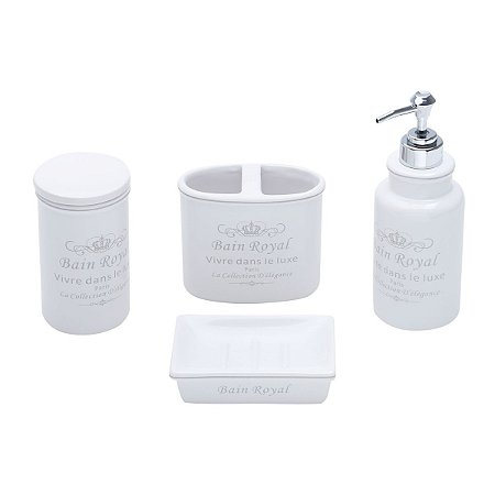 JG 4PC P/BANHEIRO DE CERÂMICA ROYAL BRANCO