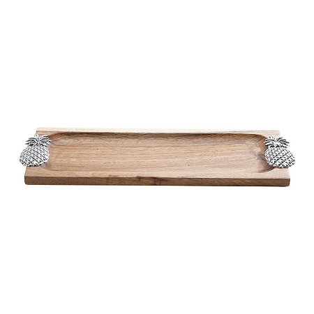 BANDEJA DE ACÁCIA ABACAXI 36X13X2CM