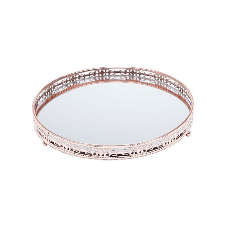 BANDEJA DE FERRO C/ESPELHO BUNCH BRONZE 29X29X4CM
