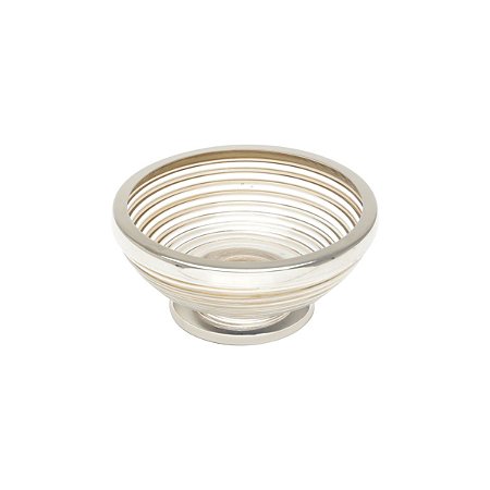SABONETEIRA DE VIDRO C/AÇO INOX NIQUELADO ÉVORA DOURADO