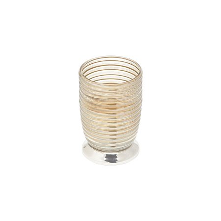 PORTA ESCOVAS DE DENTE DE VIDRO C/AÇO INOX NIQUELADO
