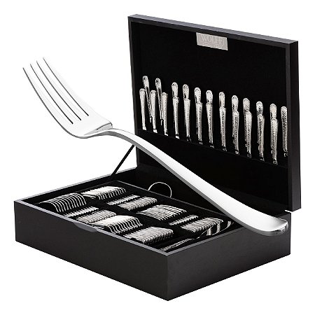 FAQUEIRO 101PC AÇO INOX OXFORD C/ESTOJO DE MADEIRA