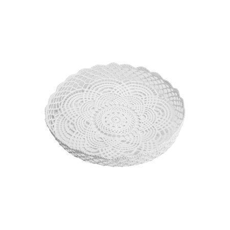 CESTA DE PLÁSTICO CROCHÊ JADE BRANCA 26x4cm