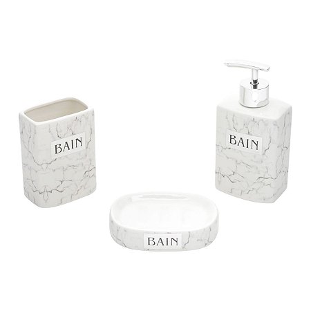 CJ 3PC P/BANHEIRO DE CERÂMICA MARBLE
