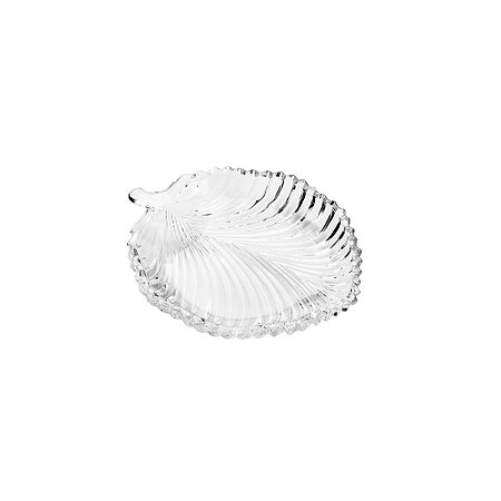 PRATO DECORATIVO DE CRISTAL LEAF 20,5x17x2,5cm