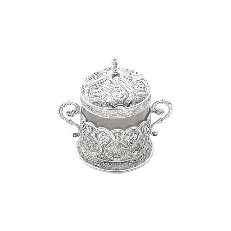 POTE MULTIUSO DE ZAMAC SILVER PLATED AGRA 19,5x14x18,5cm