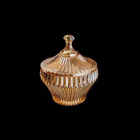 POTICHE DE CRISTAL RENAISSANCE ÂMBAR 11,5x13,5cm